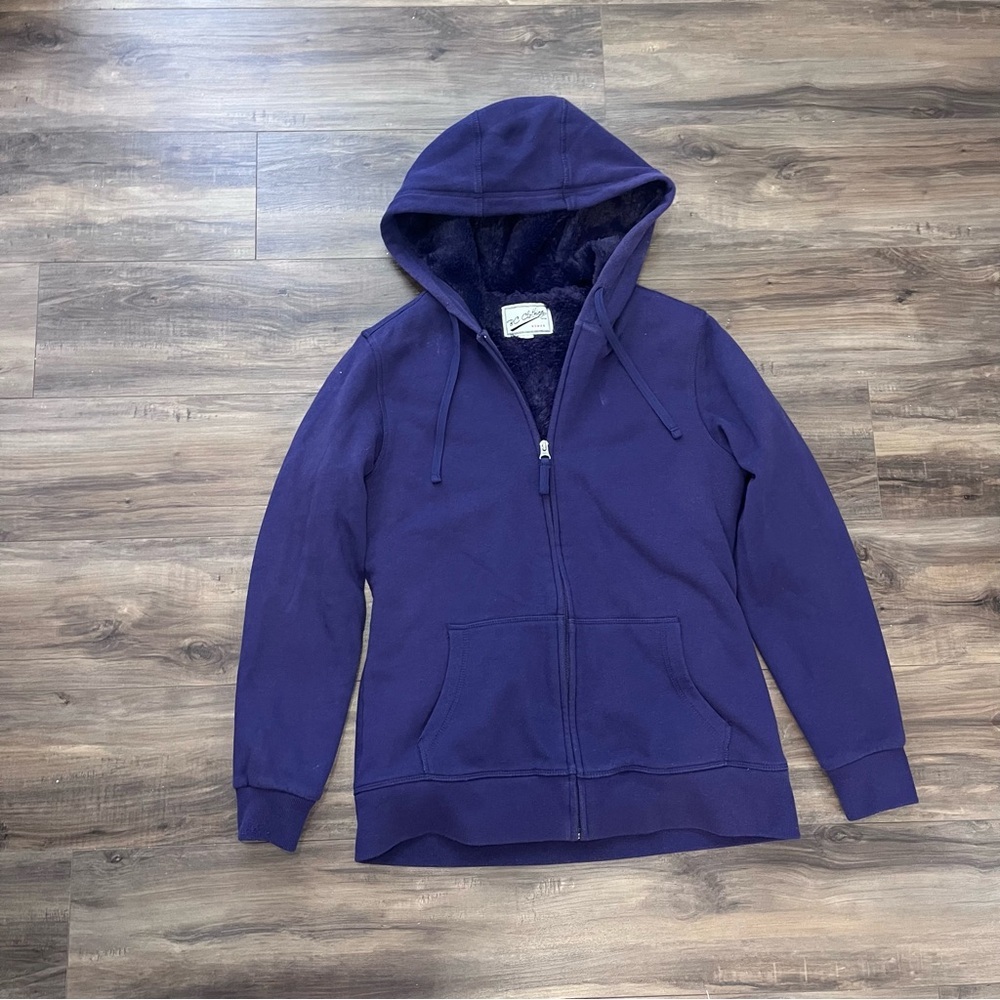 Purple Fur Lined Full-Zip Hooded Jacket - Picture 2 of 4
